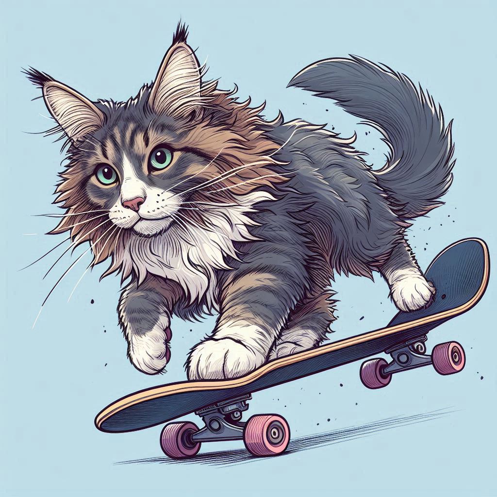AI generated: Maine Coon 4 (DALL·E - Logo Icon Design)