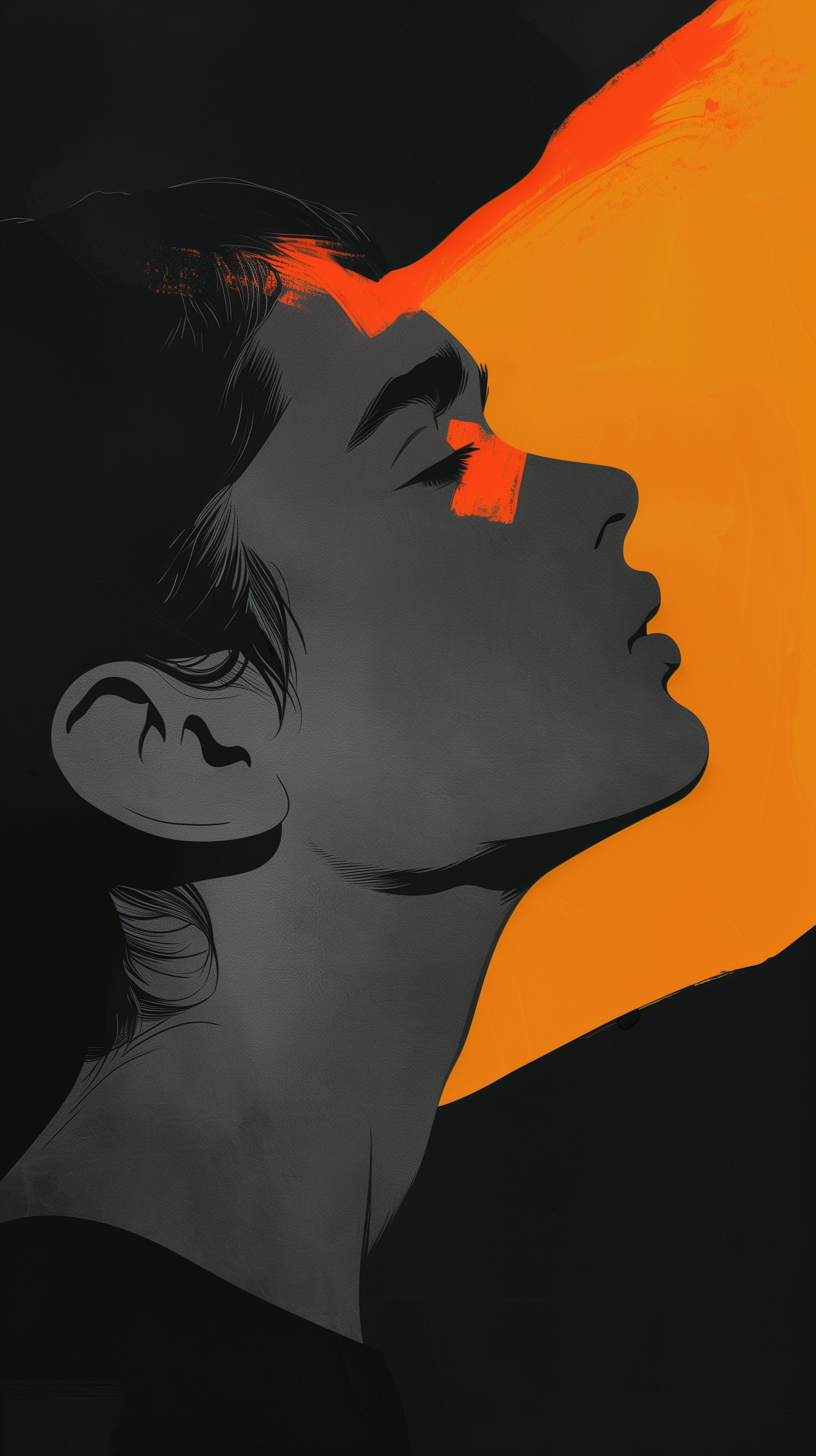 AI generated: Midjourney prompt: stylized side profile of a young female, illustrat... (Midjourney - Portraits)