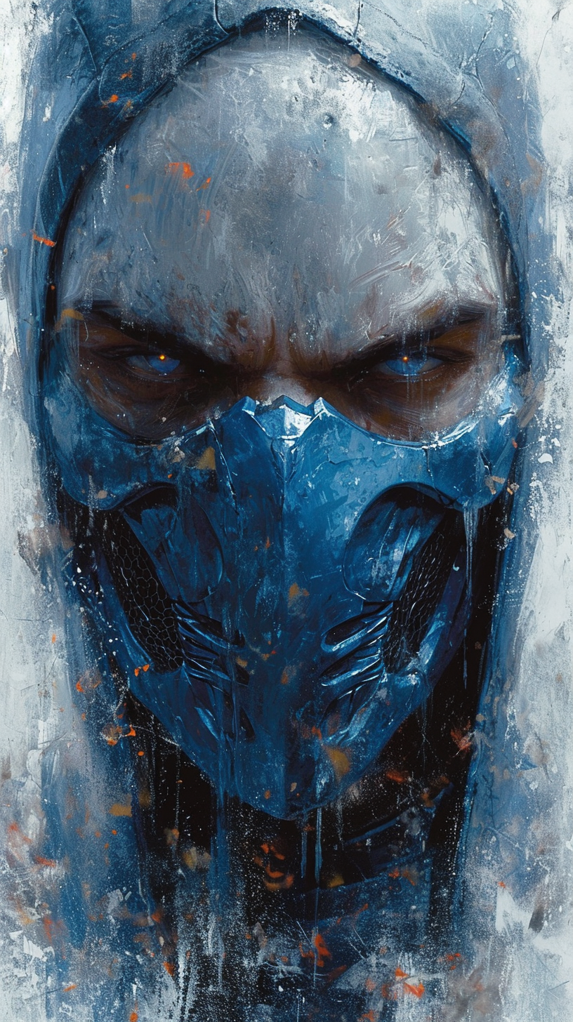 AI generated: Midjourney prompt: Sub Zero from Mortal Kombat, skull face, cold whit... (Midjourney - Anime)