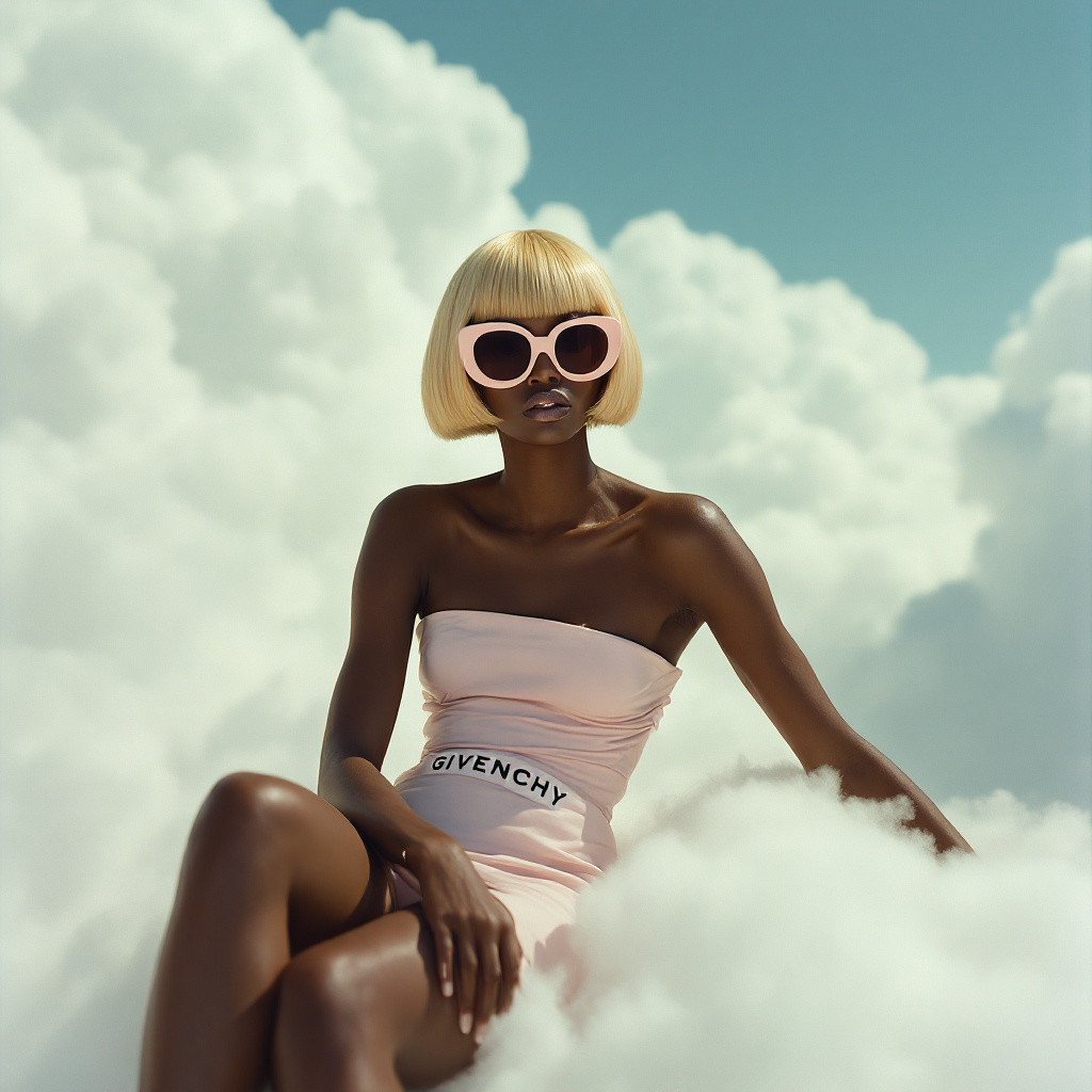 AI generated: FLUX prompt: A photo of an eccentric black woman sitting on top... (FLUX - Logos, Icons & Design)