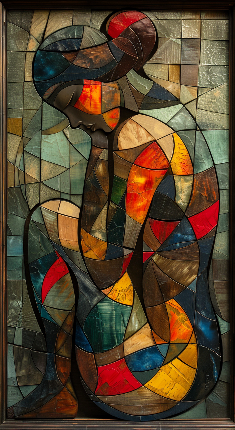 Midjourney prompt: woman, oil on canvas, in the style of Pablo Picass... - Midjourney