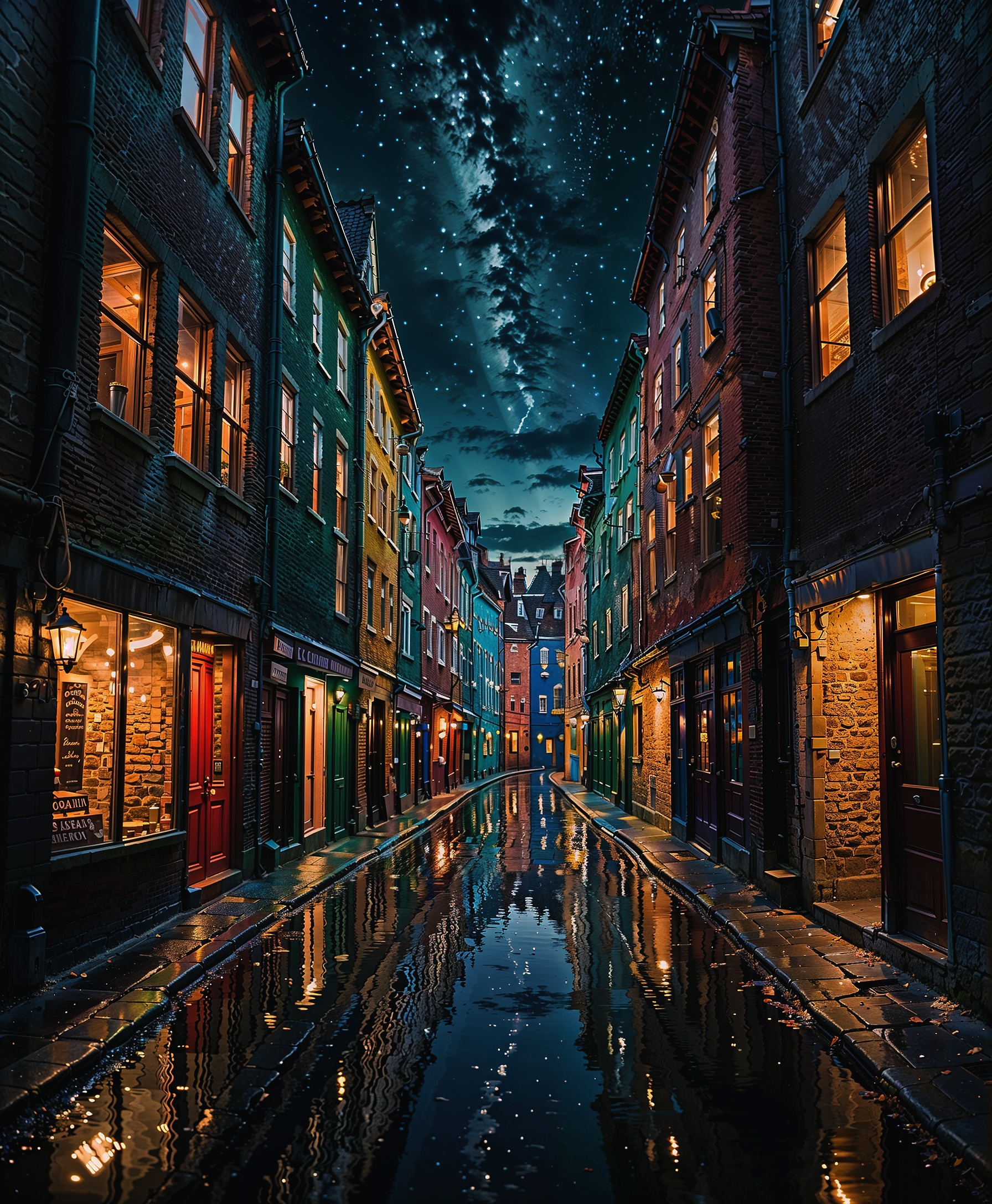 AI generated: Stable Diffusion prompt: A backroom concept view of an infinite street at n... (Stable Diffusion - Architecture)