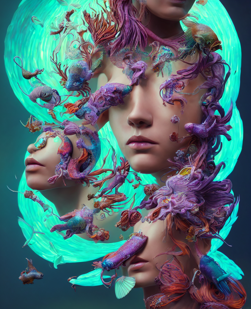 Stable Diffusion prompt: goddess full color painted acryl...