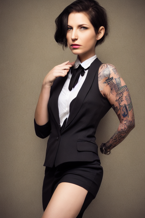 Stable Diffusion prompt: female dressed as businesswoman,...