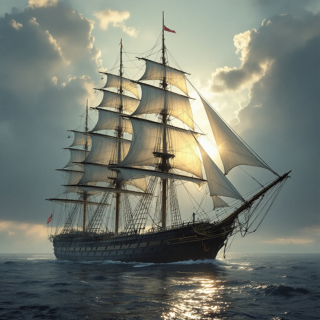FLUX prompt: Photo of a ultra realistic sailing ship, dramatic ... - FLUX