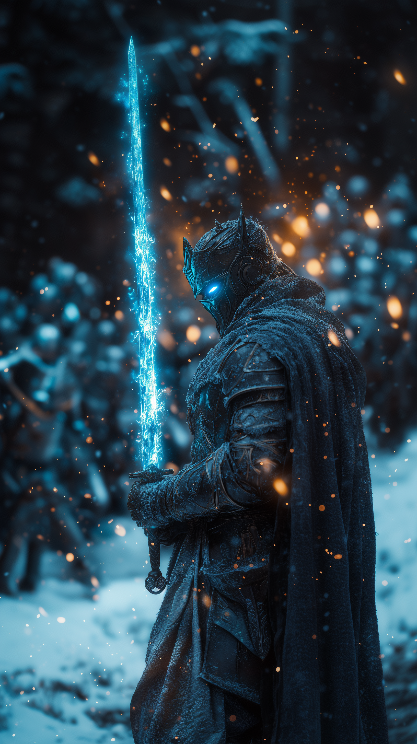 AI generated: Midjourney prompt: fantasy cinematic, ancient warrior clad in enchant... (Midjourney - Character Design)