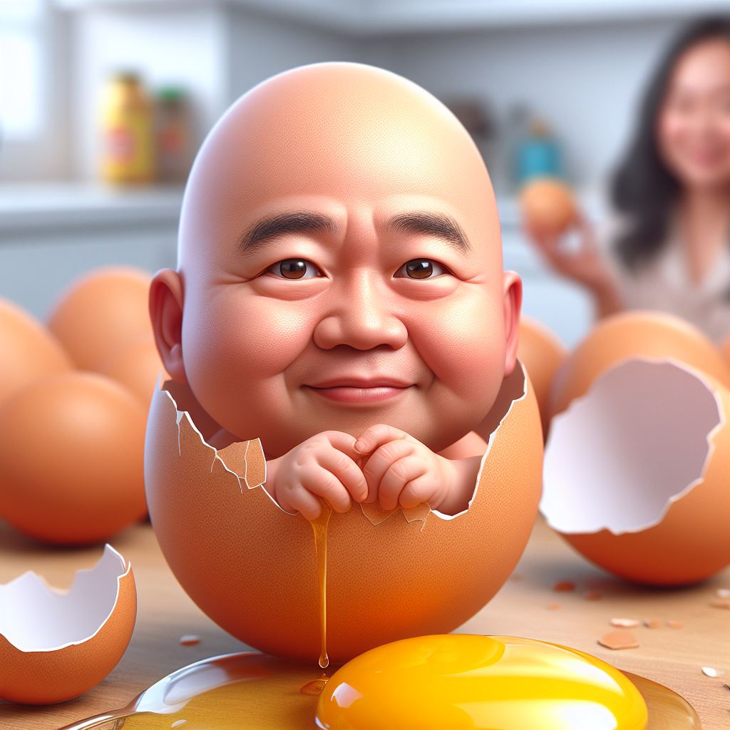 AI generated: Eggs containing humans (DALL·E - Photography)
