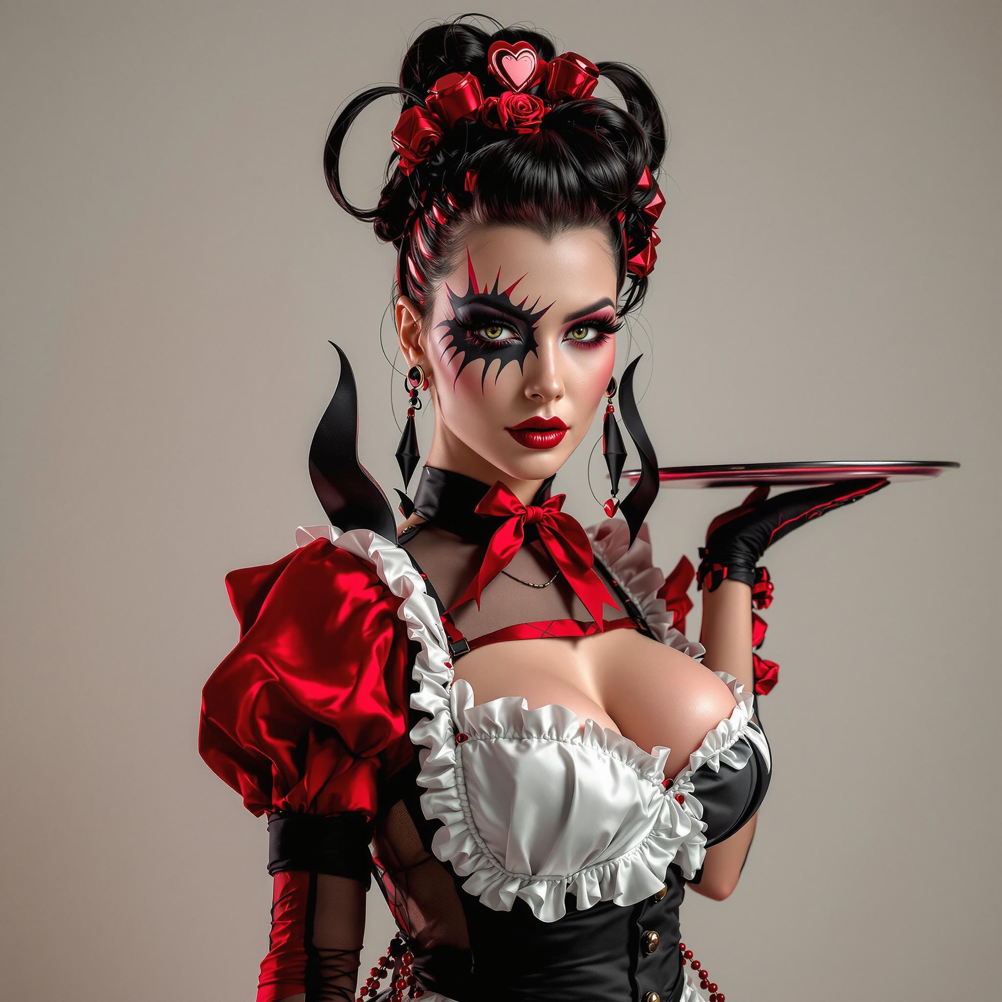 FLUX prompt: full-body portrait in style of Bettina Rheim...