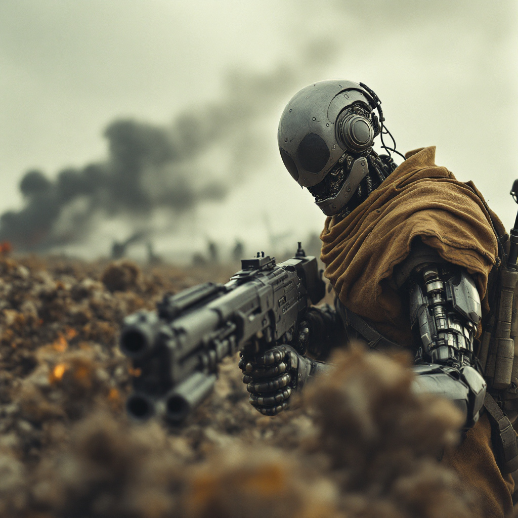FLUX prompt: a realistic photo of world war one cyborg soldiar,... - FLUX