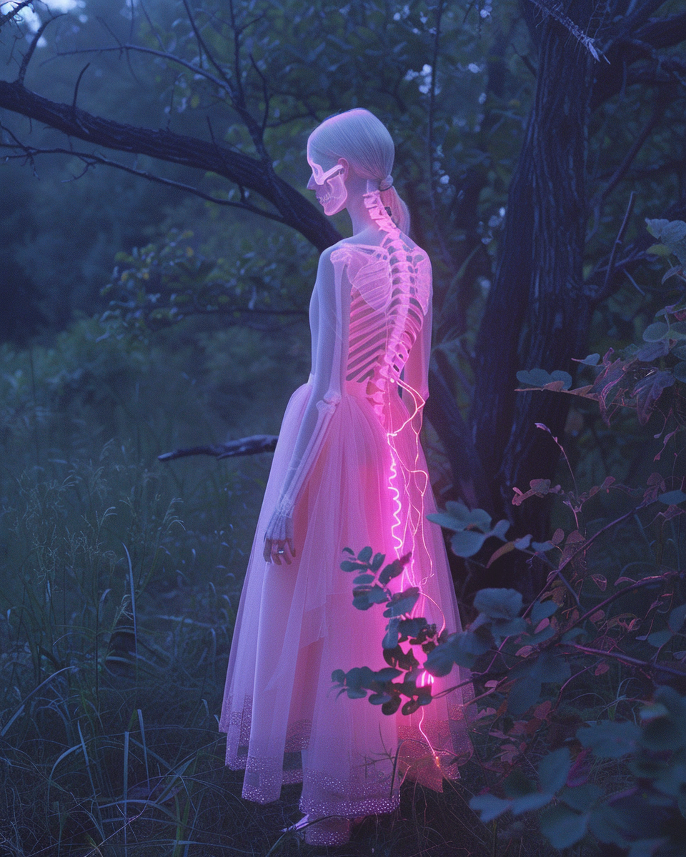 AI generated: Midjourney prompt: full body shot of an albino woman with transparent... (Midjourney - Photography)