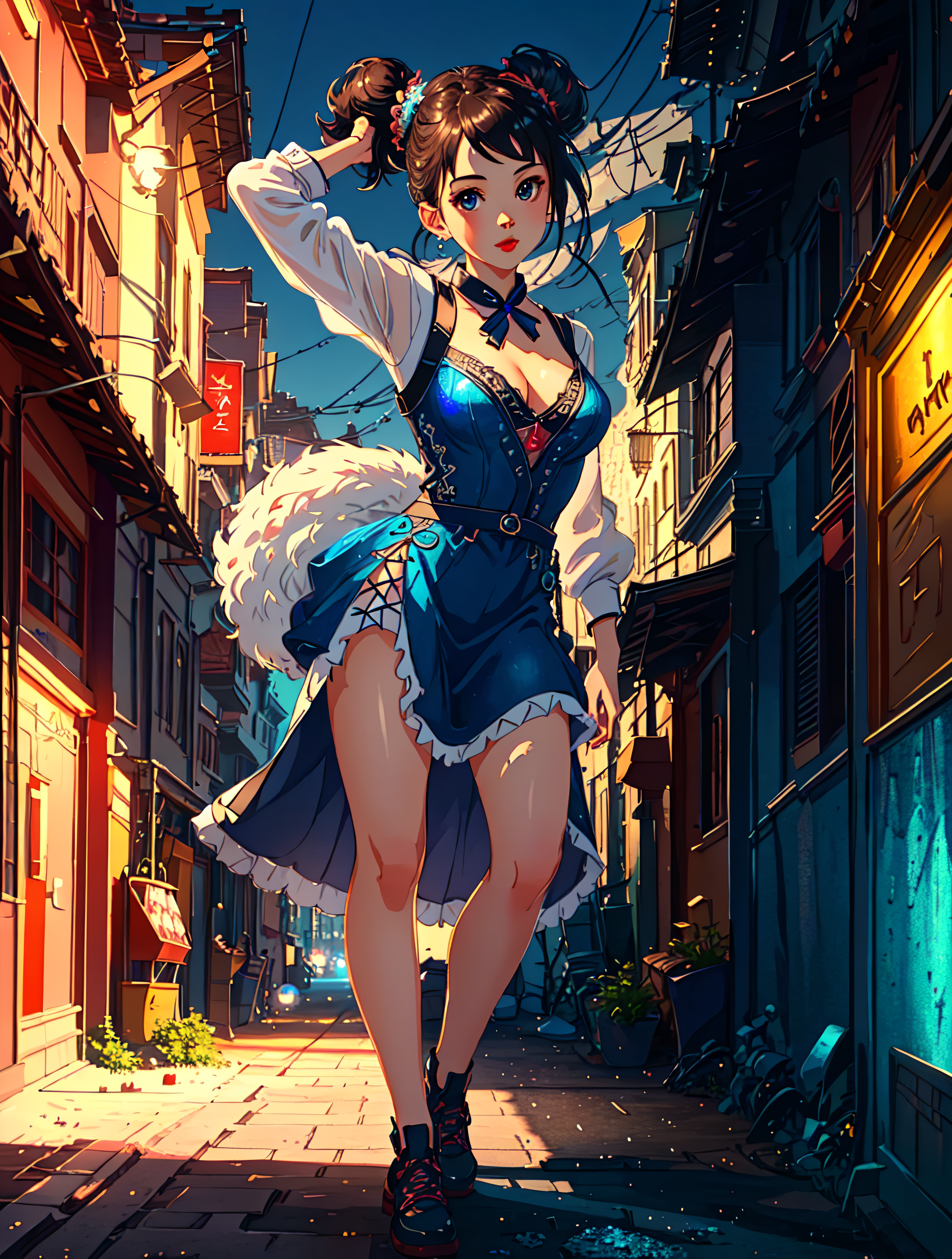 Stable Diffusion prompt: An extremely cute woman, with to...