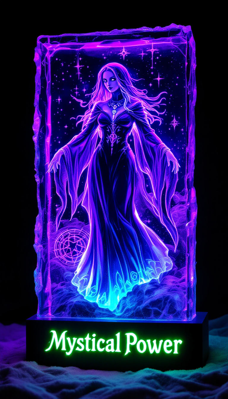 FLUX prompt: Design a card featuring an ice sculpture of a Goth... - FLUX