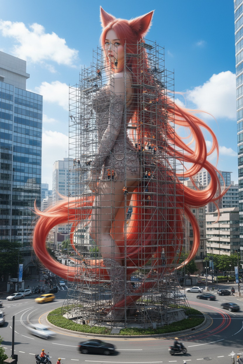 Nano Banana prompt: An ultra-realistic, giant statue (based on the upl... - Nano Banana