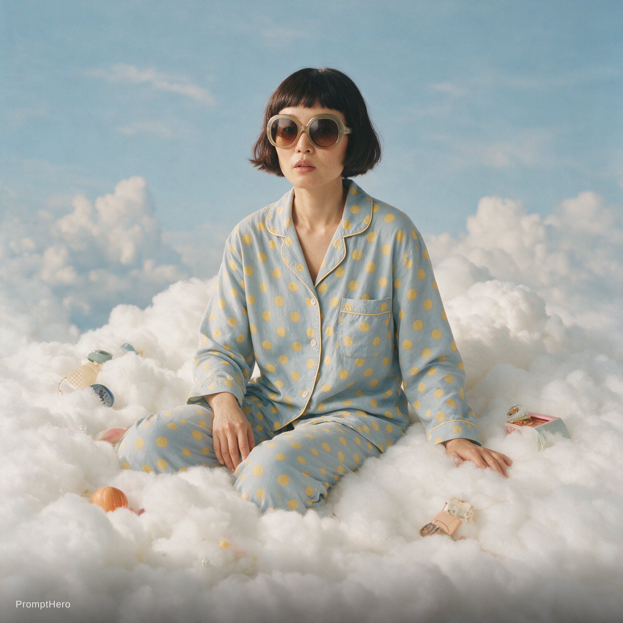 AI generated: Seedream 5 prompt: A photo of an eccentric asian model woman sitting ... (Seedream 5 - Portraits)