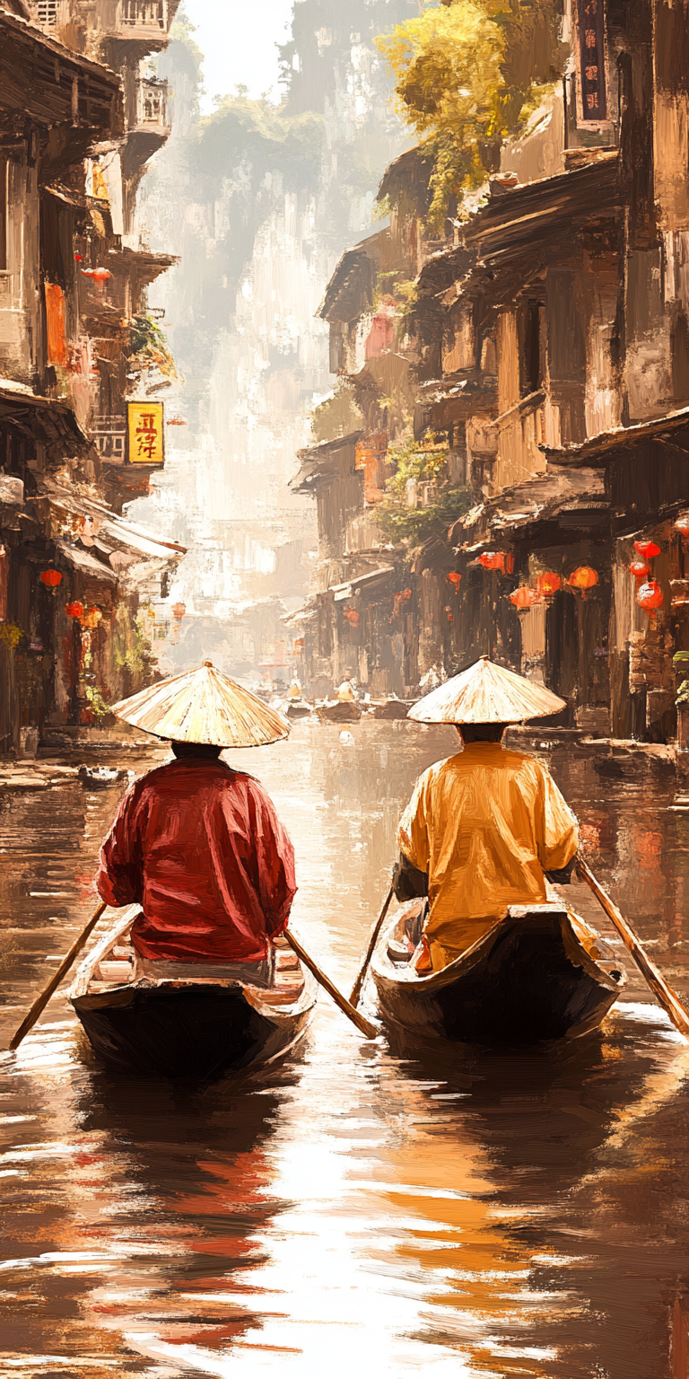 AI generated: Midjourney prompt: Oriental painting, muted tonalities, traditional o... (Midjourney - Concept Art)