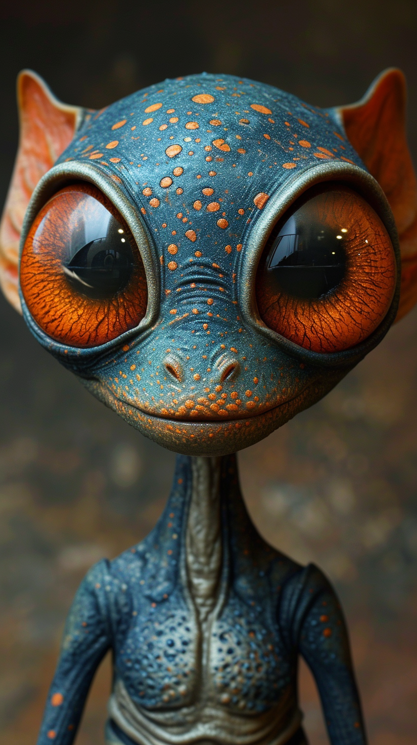 Midjourney prompt: 2d art of alien, in the style of textured illustra... - Midjourney