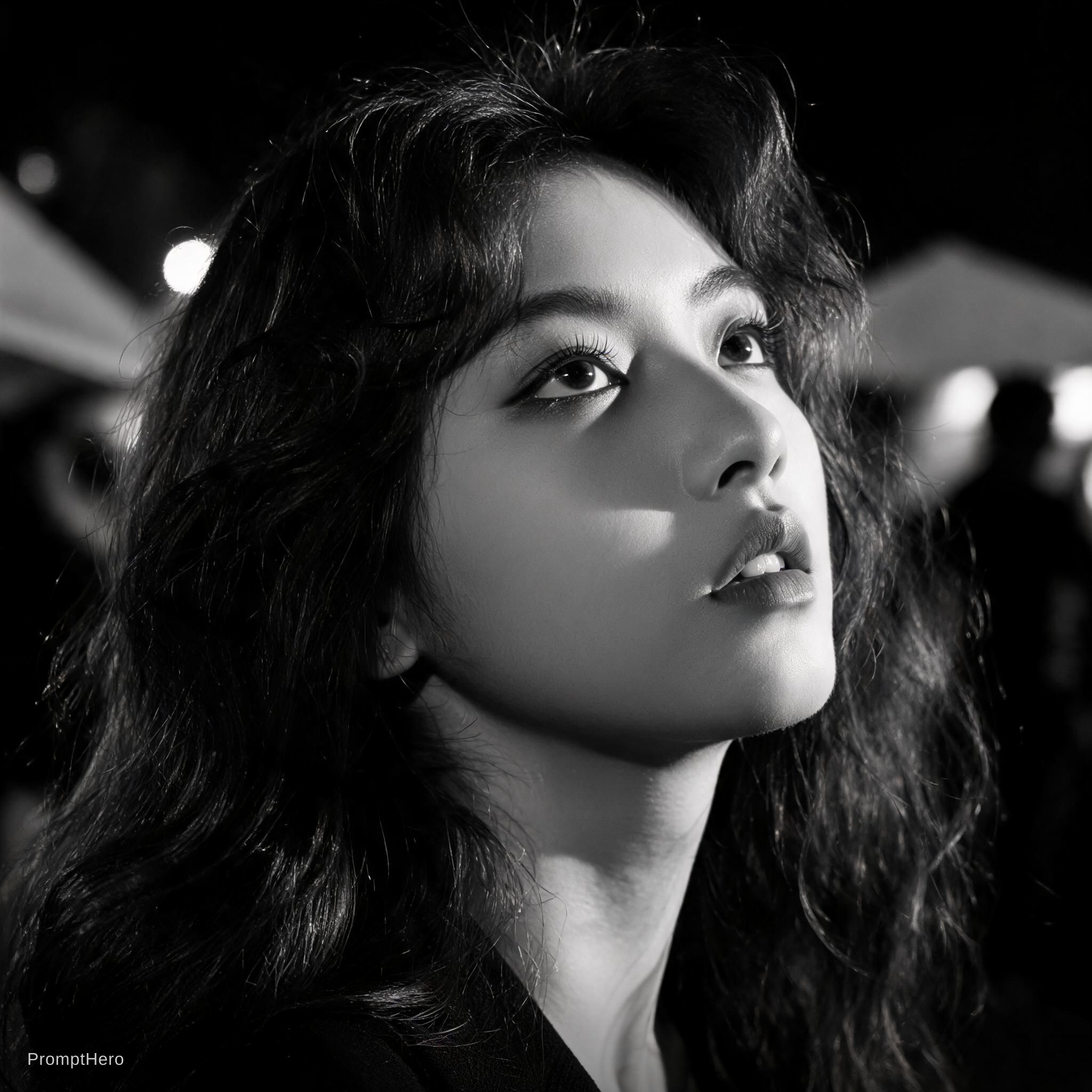 Seedream 5 prompt: Portrait of a woman with long, wavy hair, looking ... - Seedream 5