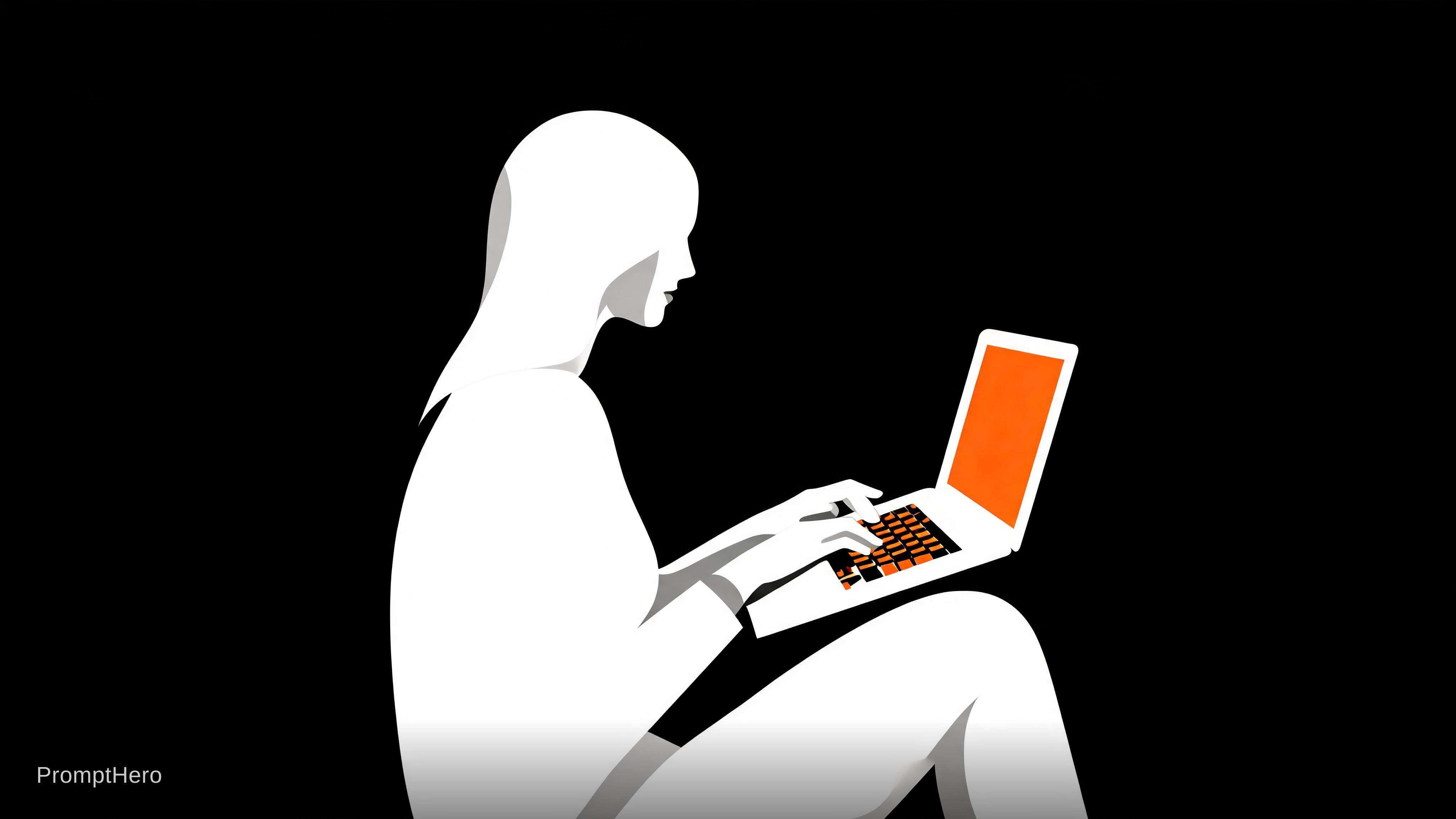 Seedream 5 prompt: Make a person typing on lap top in style of Malika... - Seedream 5