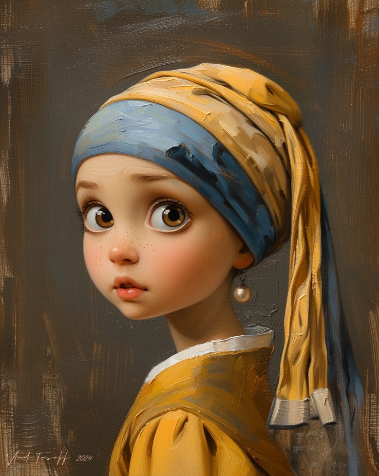 AI generated: Muchacha con turbante (Midjourney - Anime)