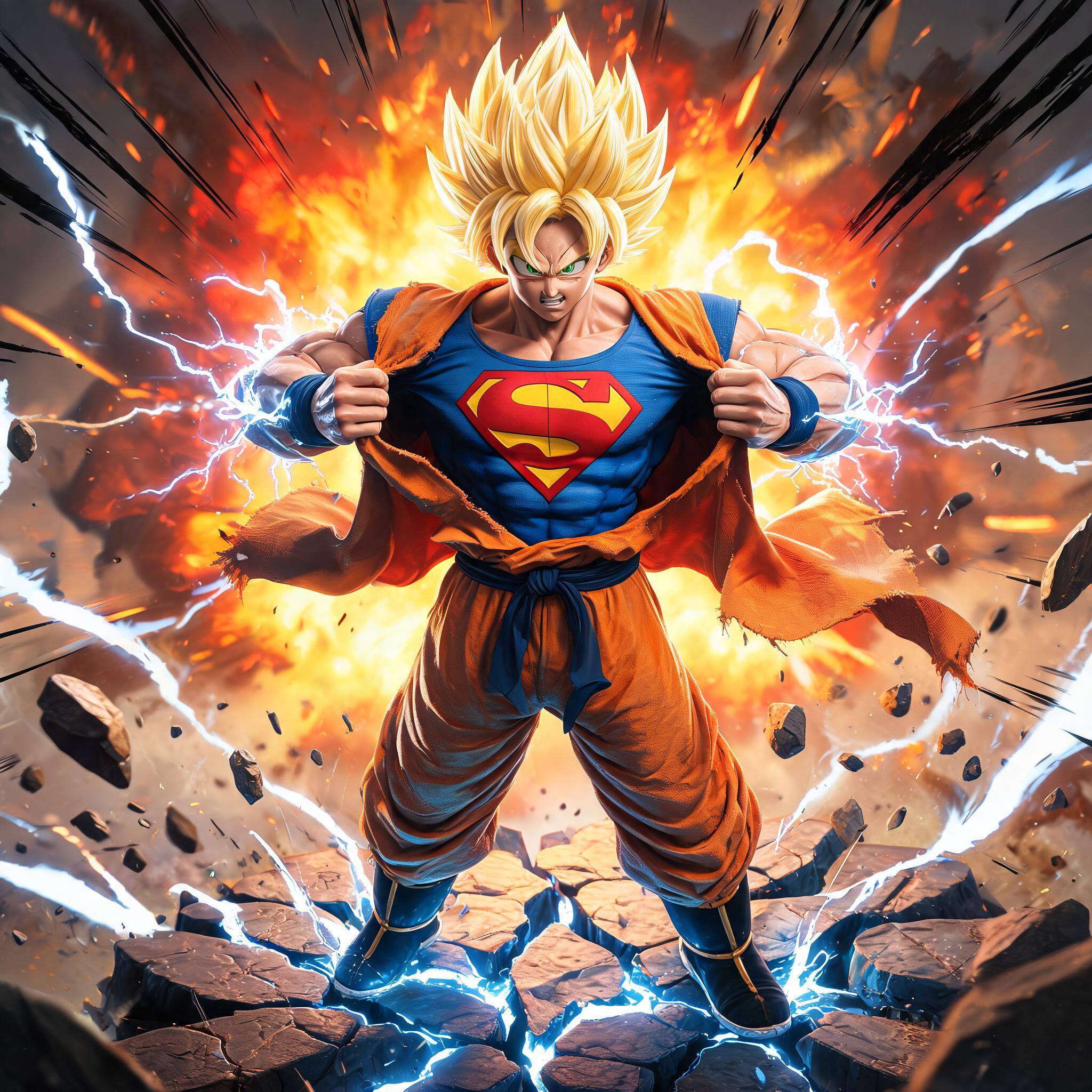 Seedream 5 prompt: photo realistic full body of Super Saiyan Goku fro... - Seedream 5