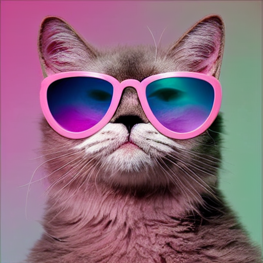 Stable Diffusion prompt: Photo of a cute fluffy pink cat ...