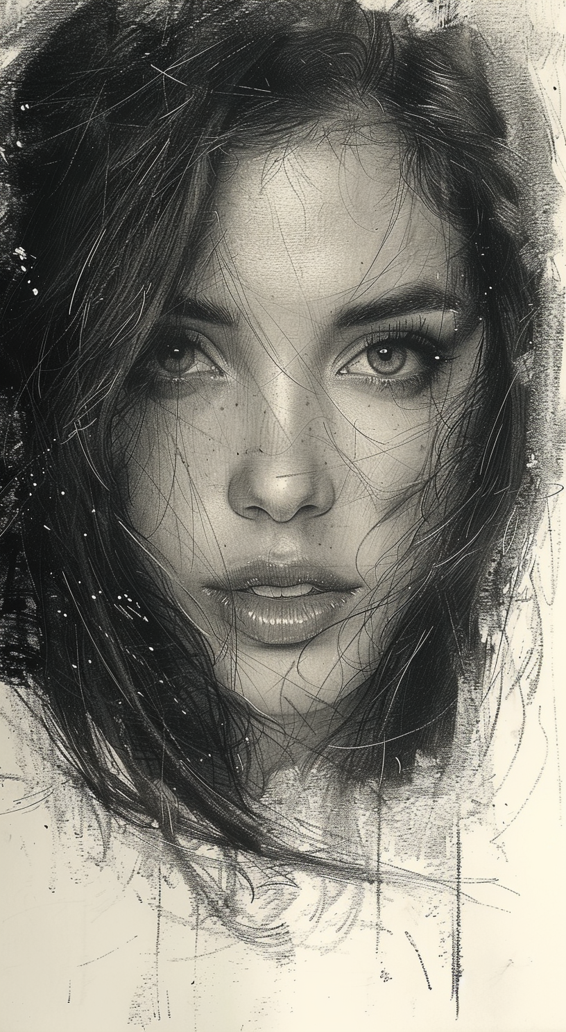 AI generated: Midjourney prompt: beautiful woman, slight smile, white background, d... (Midjourney - Portraits)