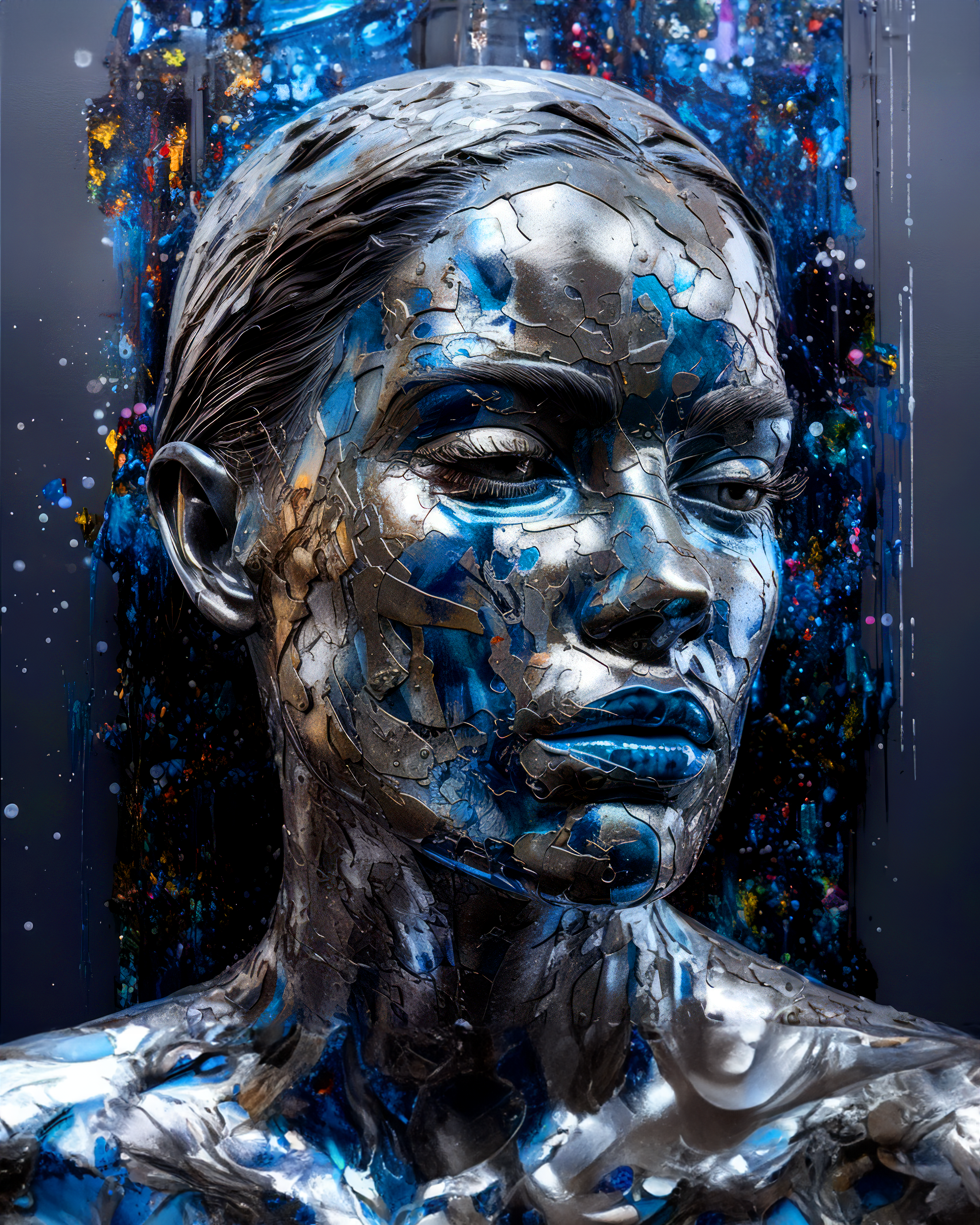 صورة مولدة بالذكاء الاصطناعي: Midjourney prompt: acrylic glimmer of beauty cover art, in the style ... (نموذج Midjourney - صور شخصية)