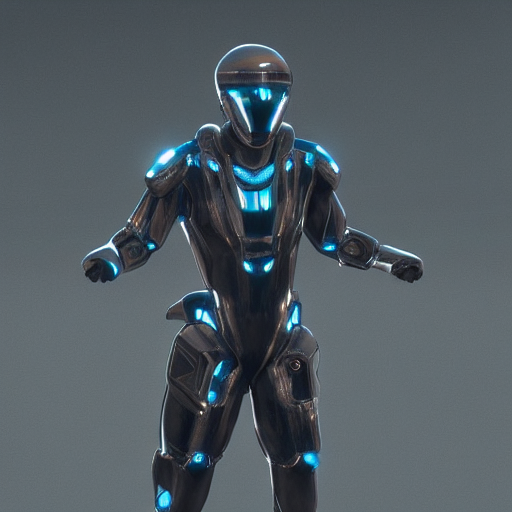 Stable Diffusion prompt: A humanoid made of sci fi metal ...