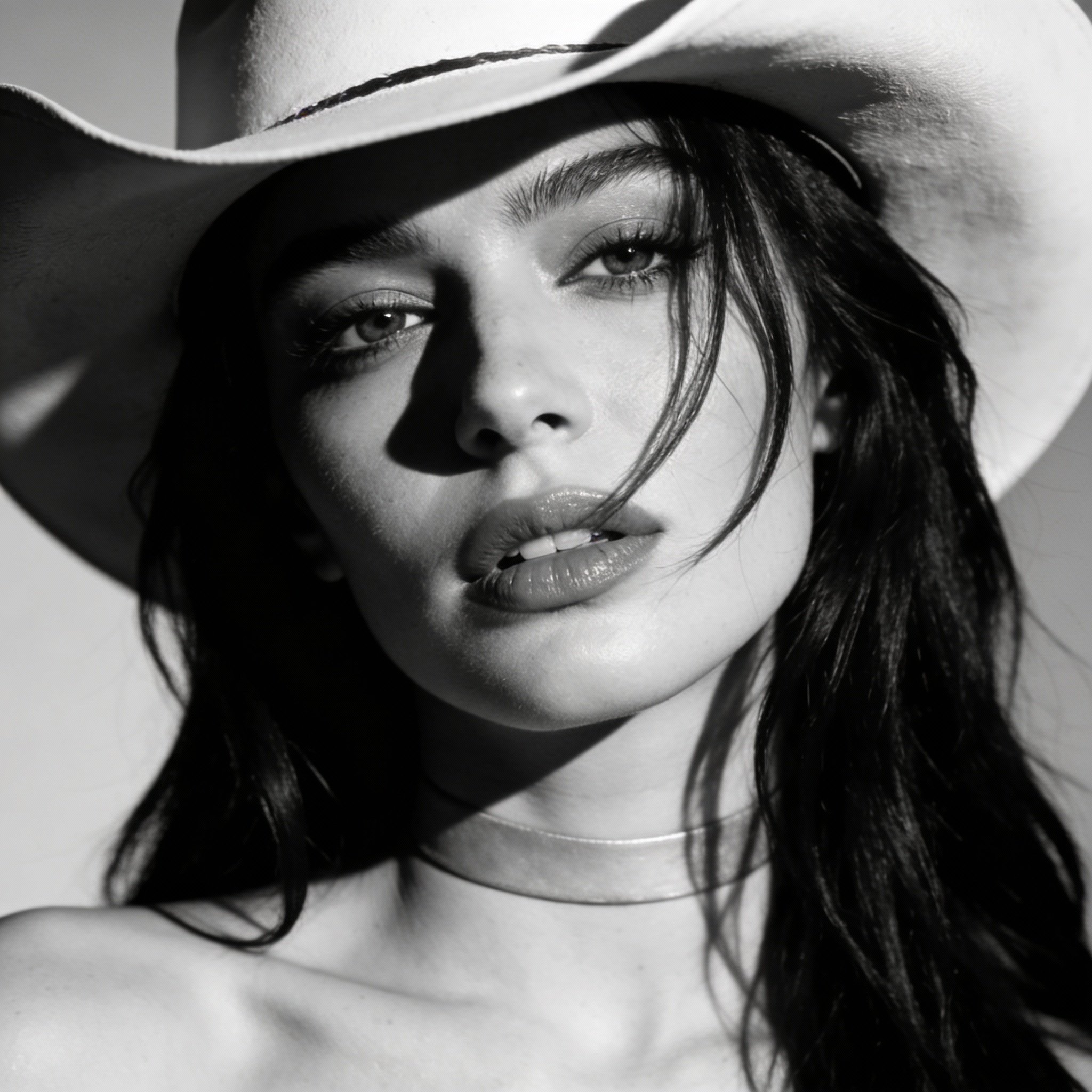 AI generated: Seedream 4 prompt: A striking, high-contrast black and white portrait... (Seedream 4 - Fashion)
