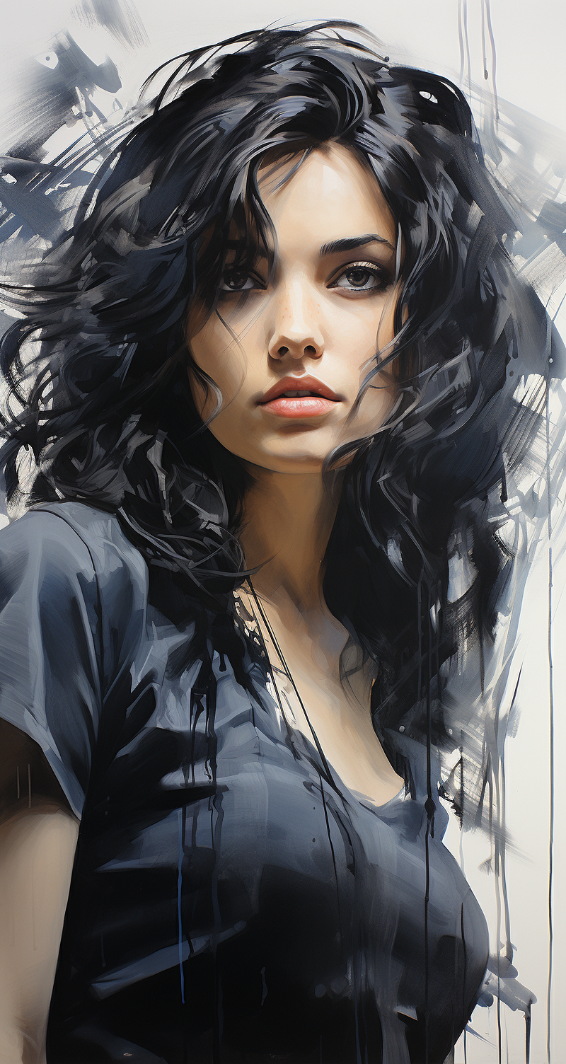 AI generated: Midjourney prompt: drawing of a beautiful woman in a portrait sketchb... (Midjourney - Portraits)