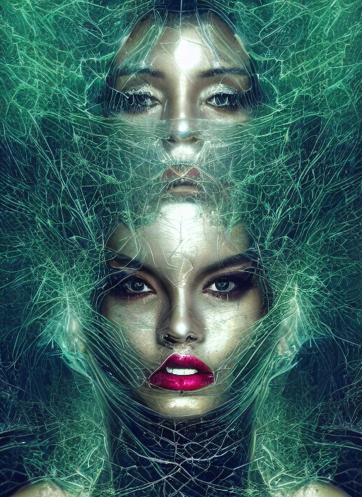 Stable Diffusion prompt: double exposure effect, glowing ...