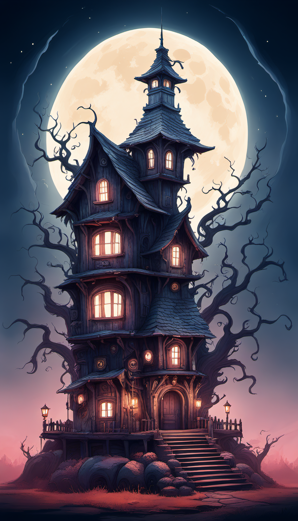 AI generated: Hollo House (Stable Diffusion - Concept Art)