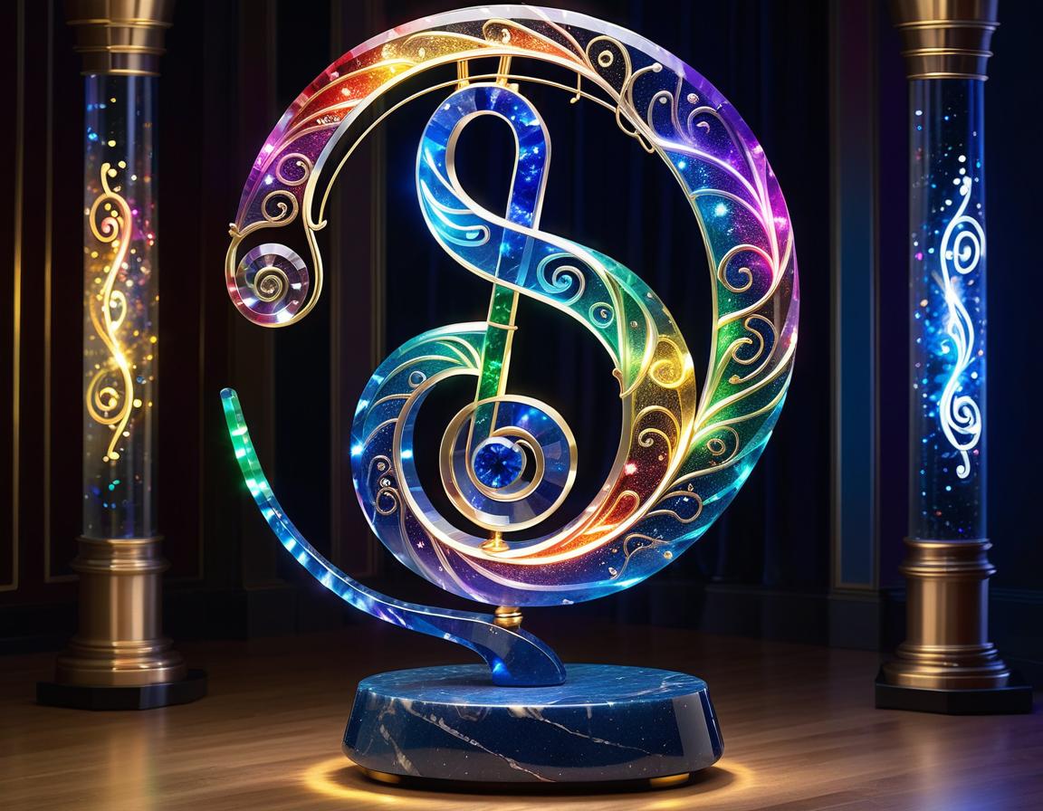 AI generated: Colorful Musical Note Statue (Stable Diffusion - Logo Icon Design)