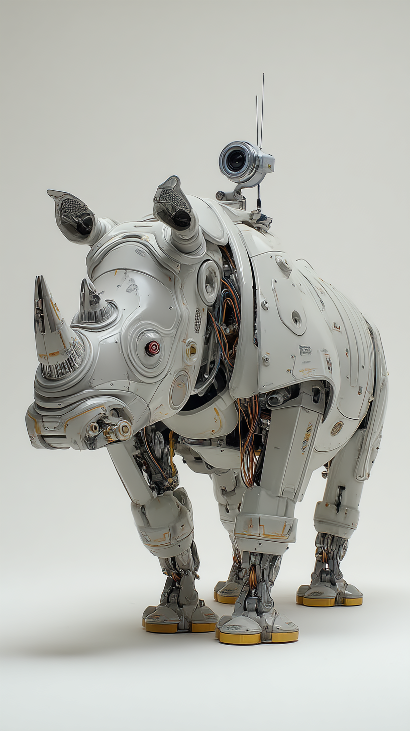 AI generated: Robotic Rhino (Midjourney - Concept Art)