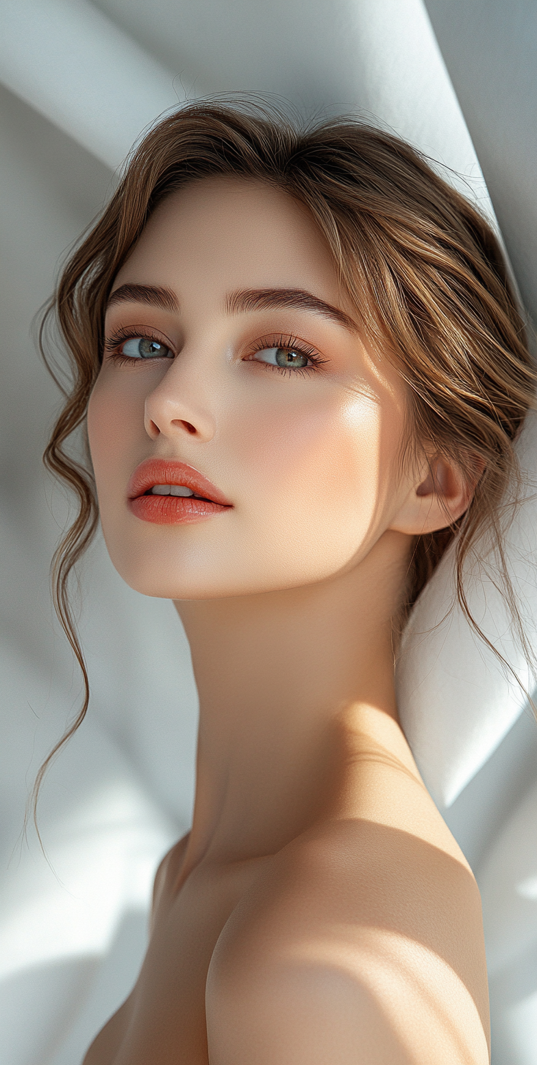 AI generated: Midjourney prompt: A beautiful woman with smooth skin, light makeup, ... (Midjourney - Photography)