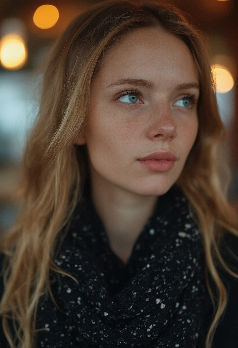 صورة مولدة بالذكاء الاصطناعي: FLUX prompt: Create a close-up portrait of a fit adult woman wi... (نموذج FLUX - صور شخصية)