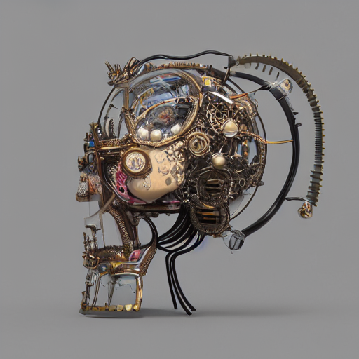 Stable Diffusion prompt: 3D render of a sci-fi baroque co...