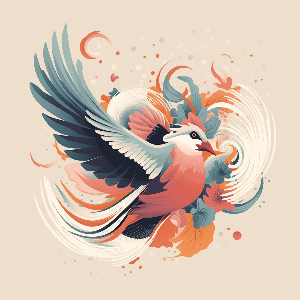 صورة مولدة بالذكاء الاصطناعي: Midjourney prompt: UI/UX, dribble, A flat illustration of a bird flyi... (نموذج Midjourney - صور شخصية)