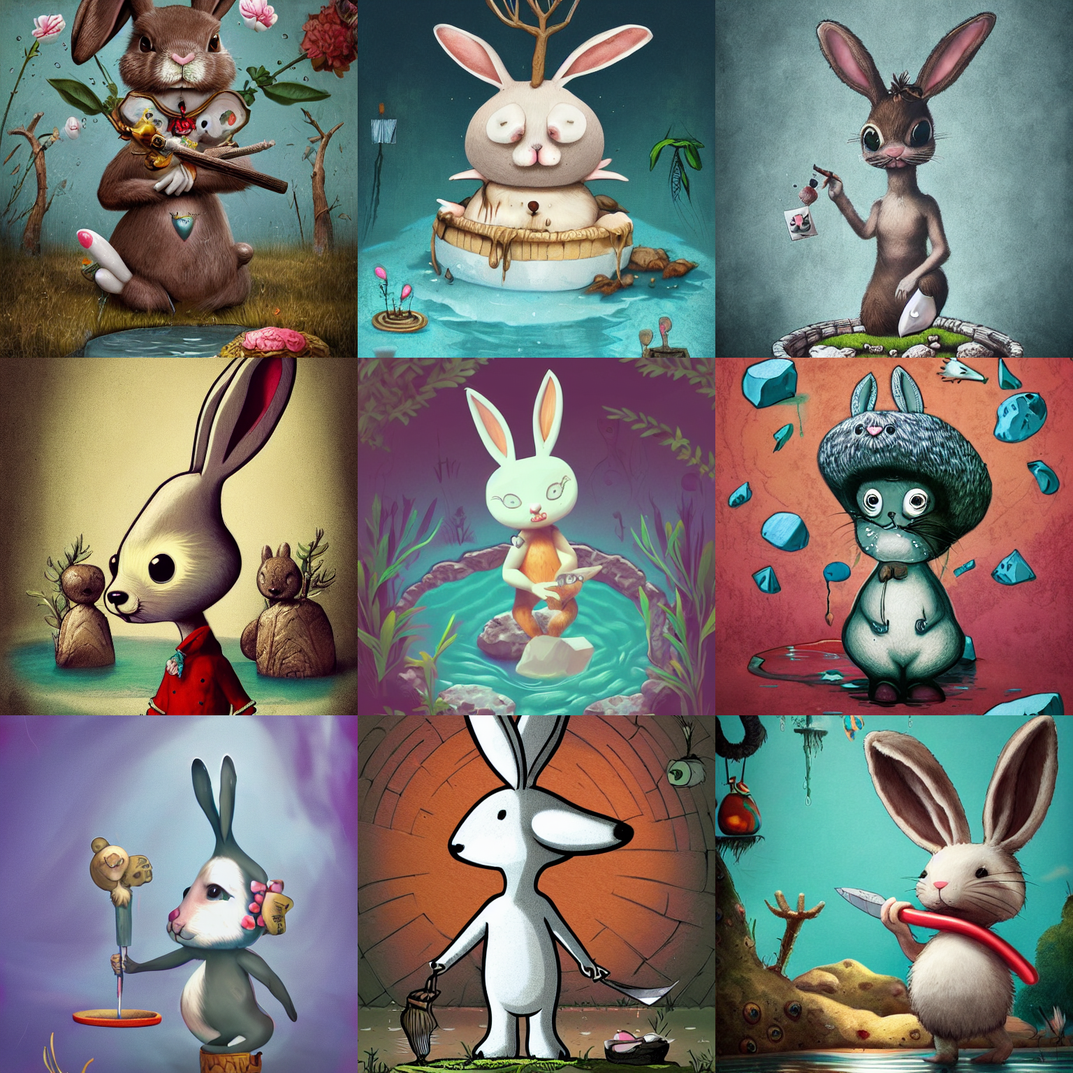 Stable Diffusion prompt: a cute bunny rabbit standing in ...
