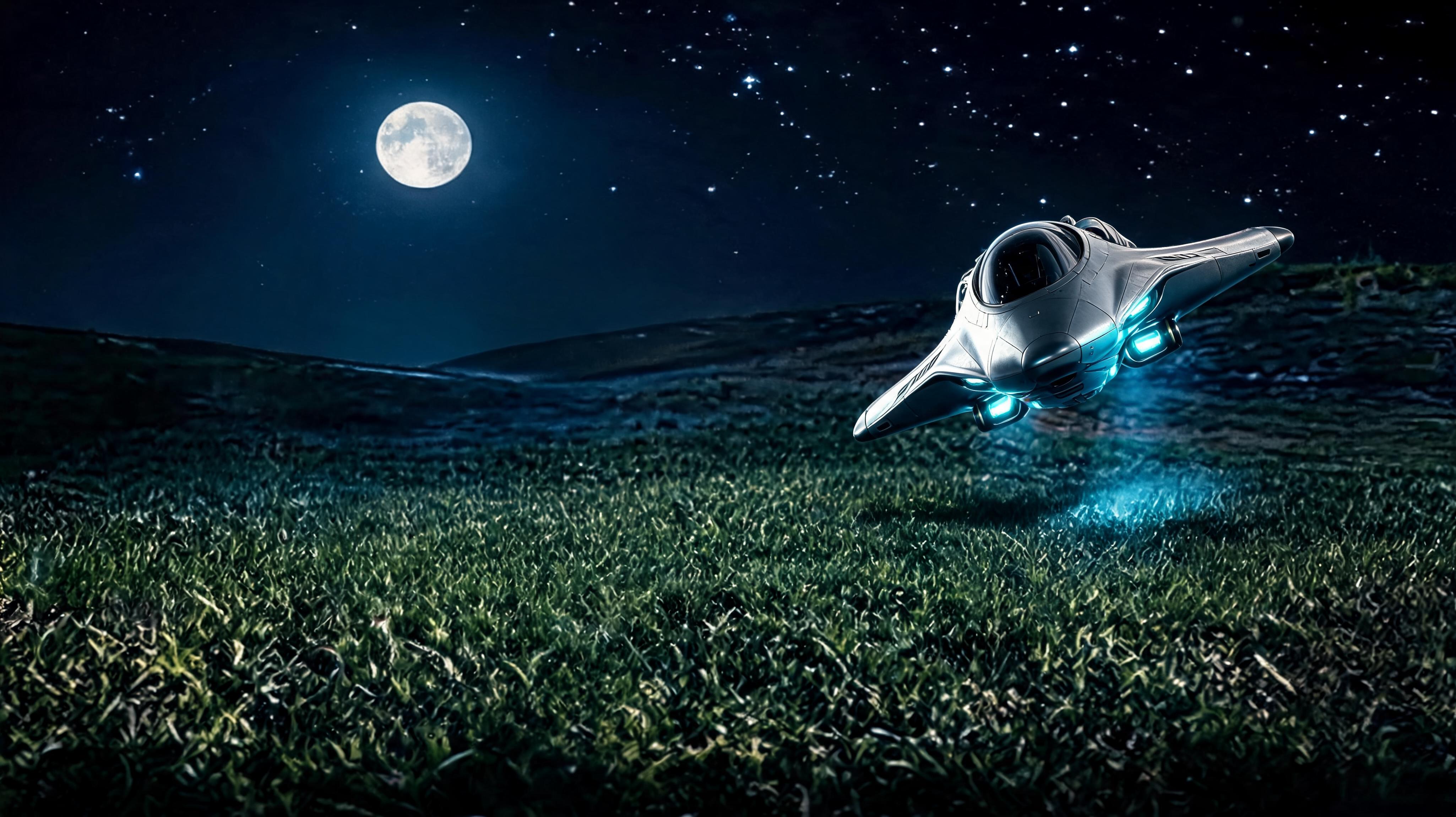 صورة مولدة بالذكاء الاصطناعي: Seedream 5 prompt: Show the craft in reference image 1, tilted slight... (نموذج Seedream 5 - فن مفاهيمي)