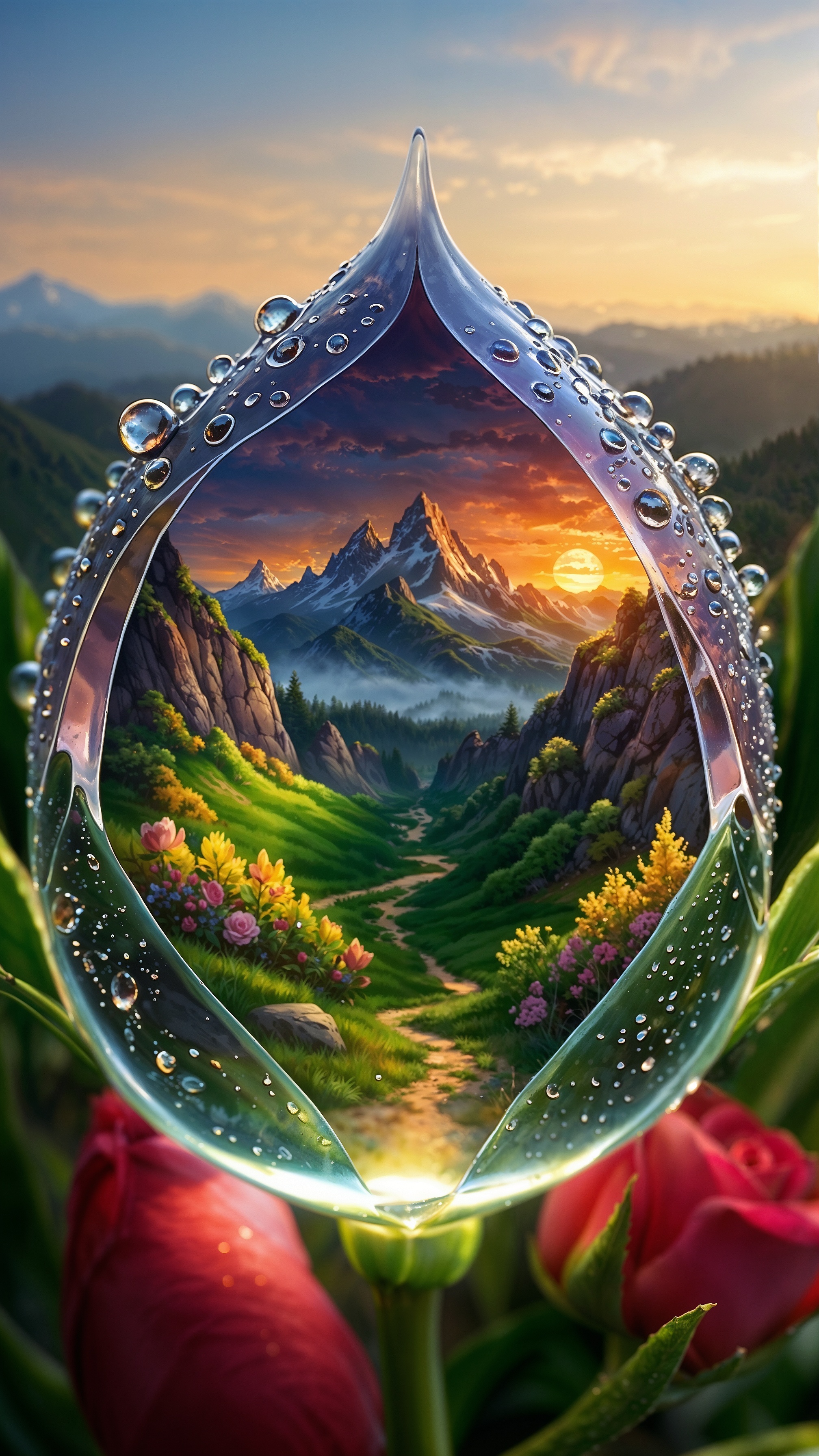 AI generated: Rosebud Realm (SD XL - Landscapes)