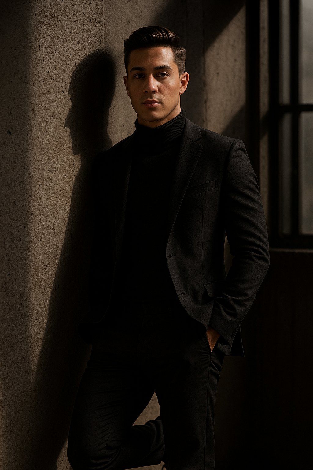 AI generated: ChatGPT Image prompt: this as A man in a tailored black blazer and turt... (ChatGPT Image - Portraits)
