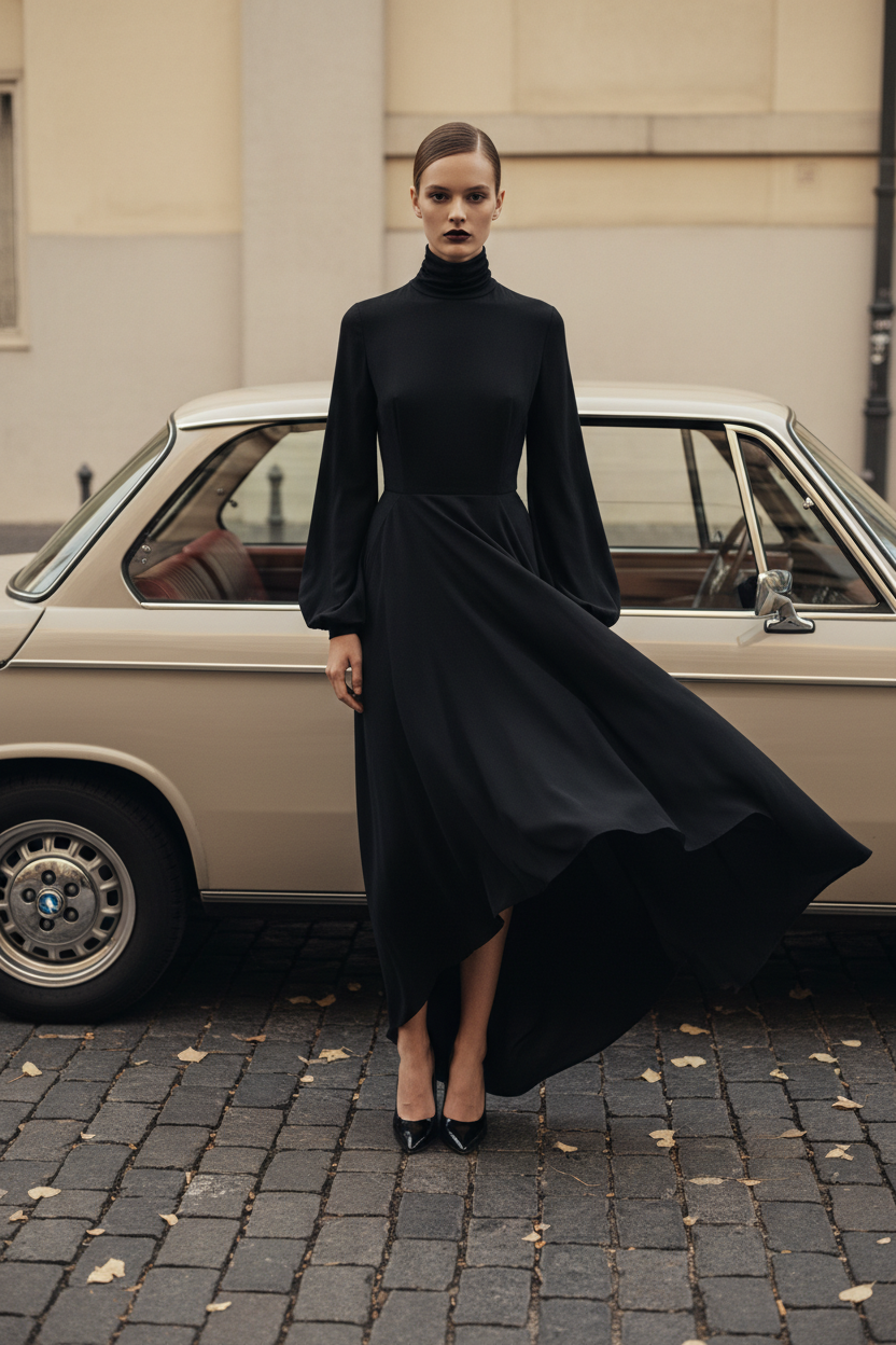 Nano Banana prompt: High-fashion editorial photography, a tall model s... - Nano Banana