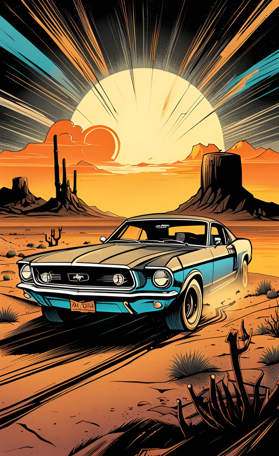 AI generated: "Desert Survival: Fury's Edge" (Stable Diffusion - Concept Art)