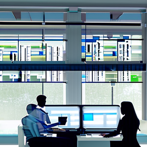 Stable Diffusion prompt: modern office with a team of emp...
