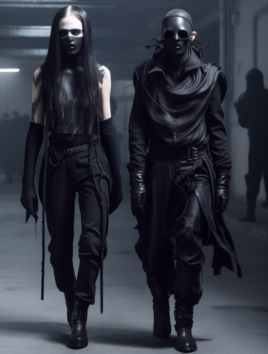 AI generated: Midjourney prompt: beautiful avant garde fashion look and clothes, we... (Midjourney - Fashion)