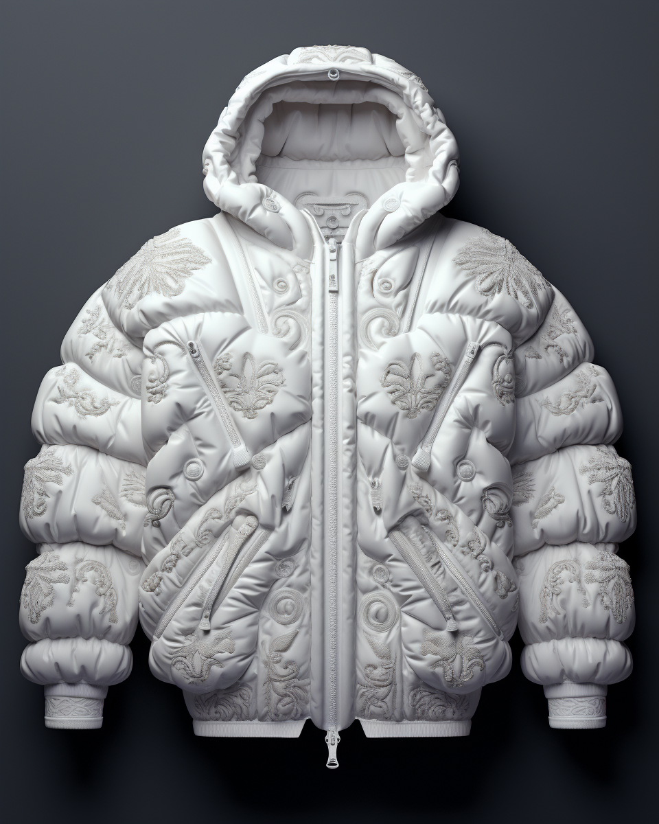 AI generated: Midjourney prompt: milky adidas winter puffer jacket, design trend, d... (Midjourney - Fashion)
