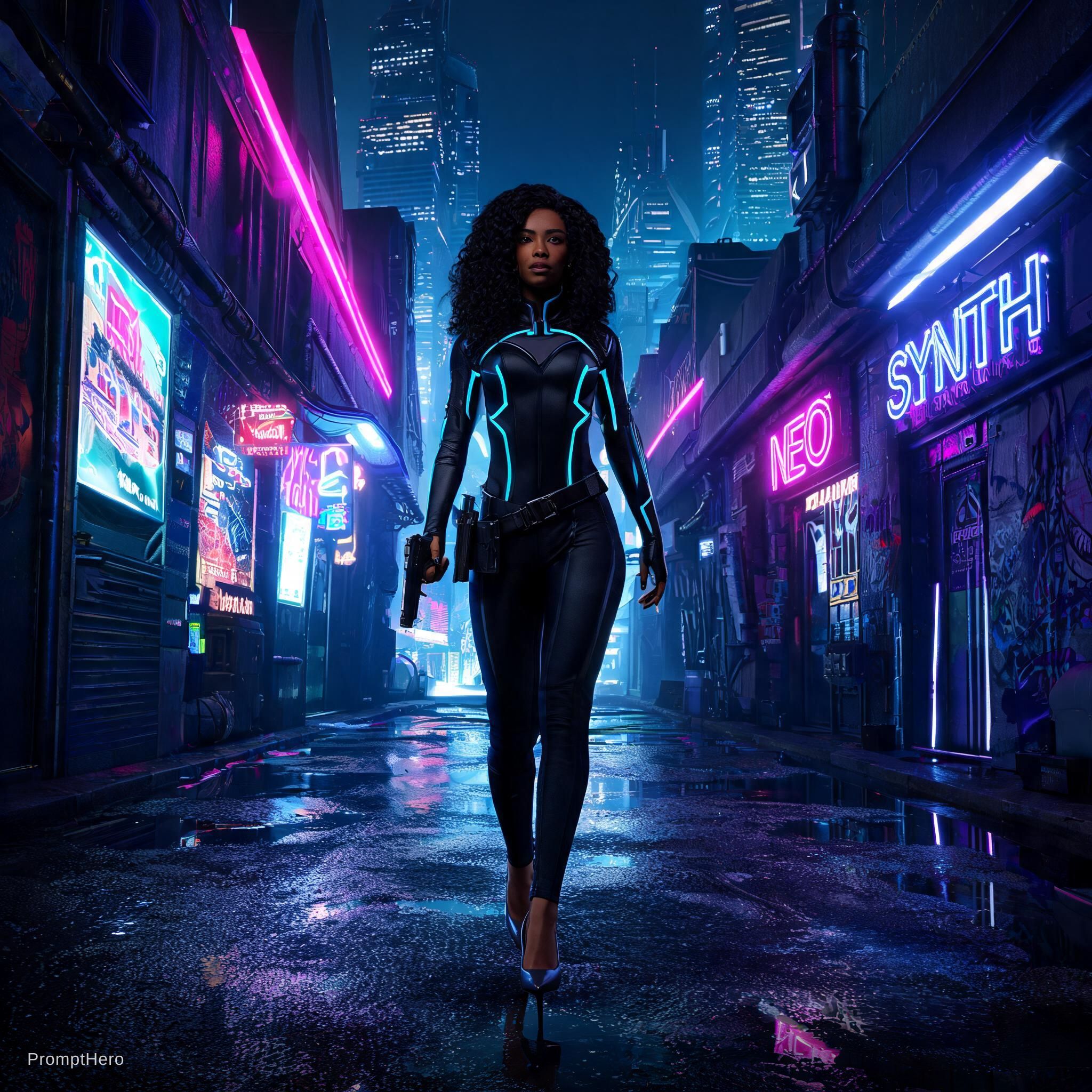 Seedream 5 prompt: A woman of African American decent is walking down... - Seedream 5