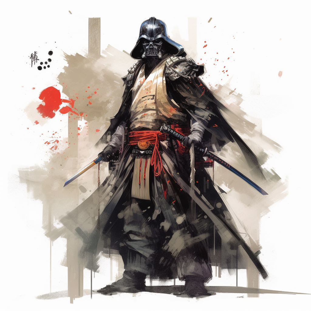 AI generated: Midjourney prompt: star wars darth vader samurai, concept design shee... (Midjourney - Concept Art)