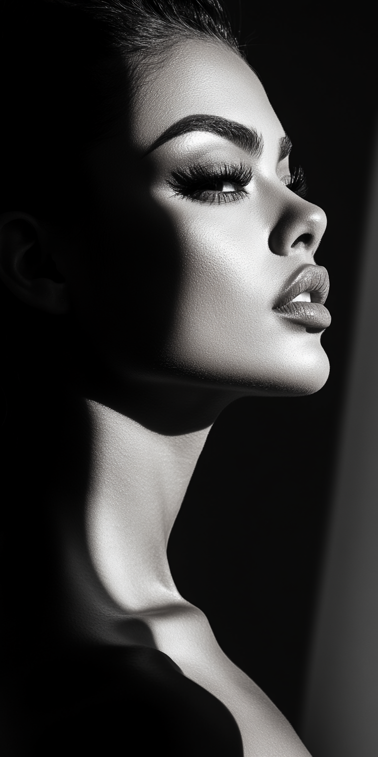 صورة مولدة بالذكاء الاصطناعي: Midjourney prompt: hyper-realistic photograph, woman, stunning, black... (نموذج Midjourney - تصوير فوتوغرافي)